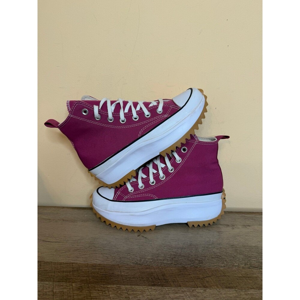 Converse Womens Run Star Hike Hi 172362C pink platform shoes size 7 Hibiscus/Bl - Picture 3 of 7